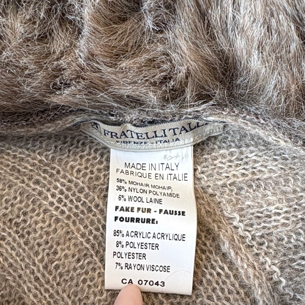 Elegant Brown Knit Poncho Sweater - Picture 4 of 4